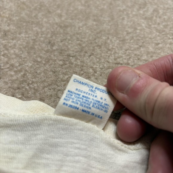 Vtg 70s Champion Shirt Valders Physical Education Small Blue Bar White USA Tee - Picture 3 of 11